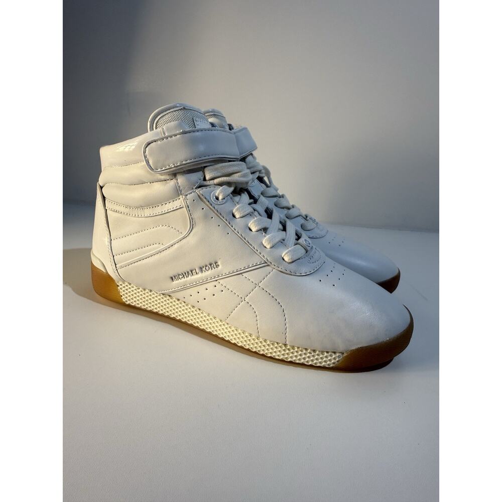 Michael Kors White Leather High-Top Sneakers - Gum Sole Women’s Size 8M